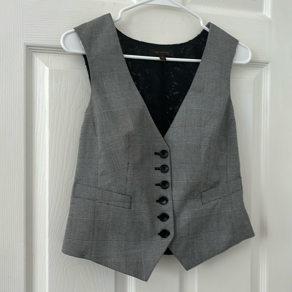 Vest, plaid and lace